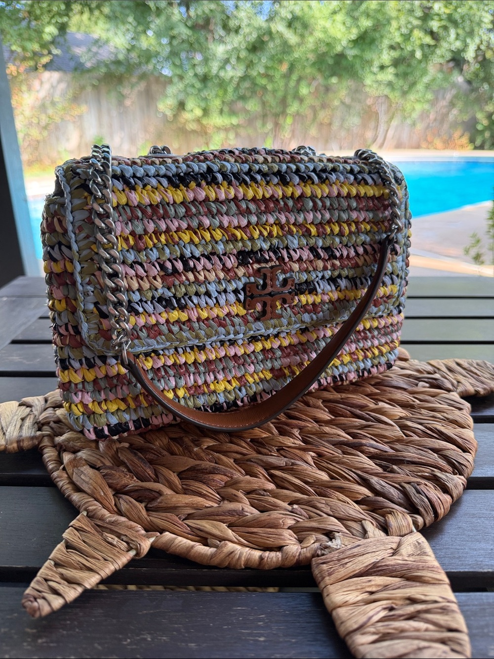 Tory Burch Woven Multicolor Shoulder Bag